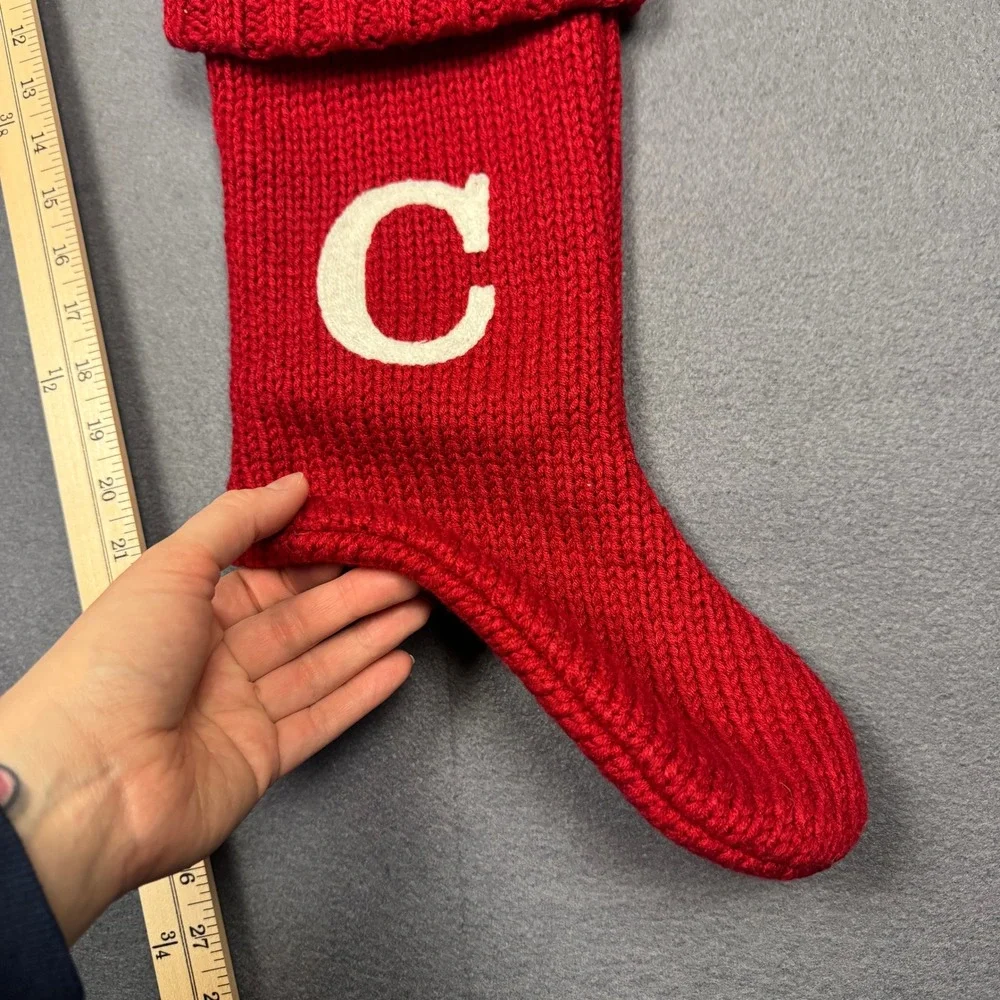 Wondershop Red Knitted Stocking Letter C Embroidered Christmas Target Brand 17in